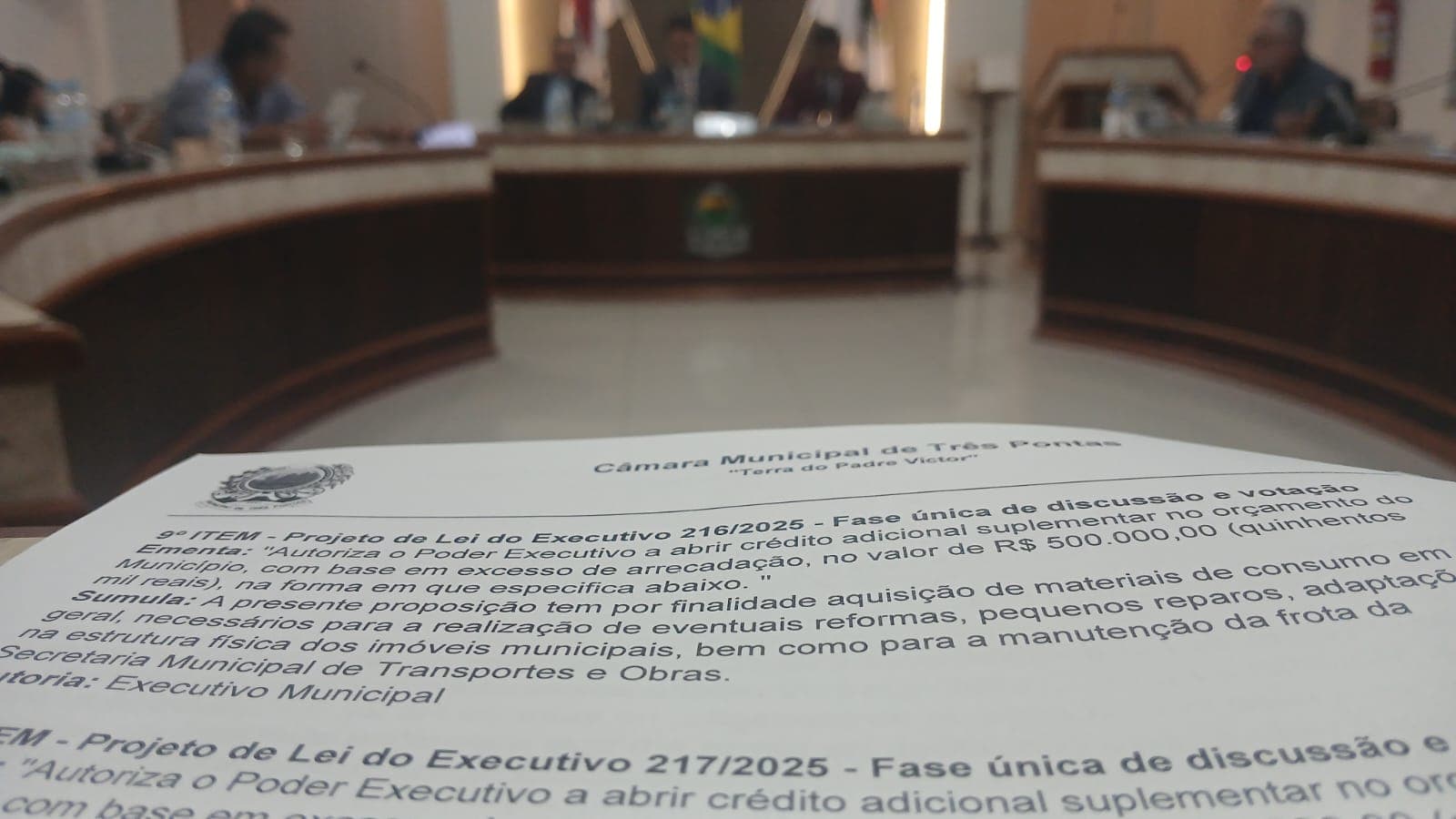 CÂMARA MUNICIPAL APROVA PROJETOS IMPORTANTES